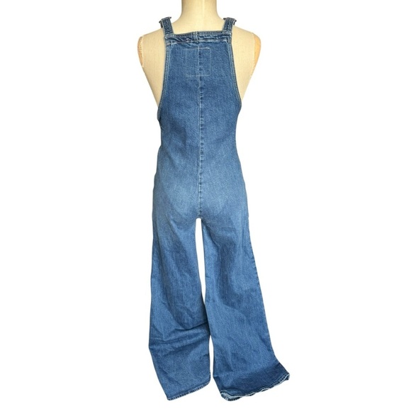 Mother Superior High-Waisted Twister Overall Sneak Punch Buggy Blue Denim Small - Picture 10 of 15